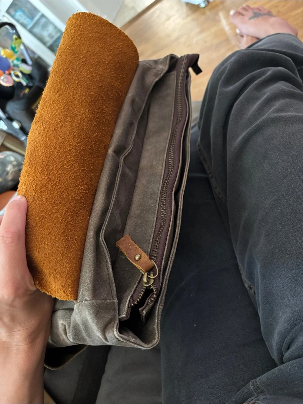 Canvas & Leather Rucksack Backpack in Brown and tan vintage *like* James Leather